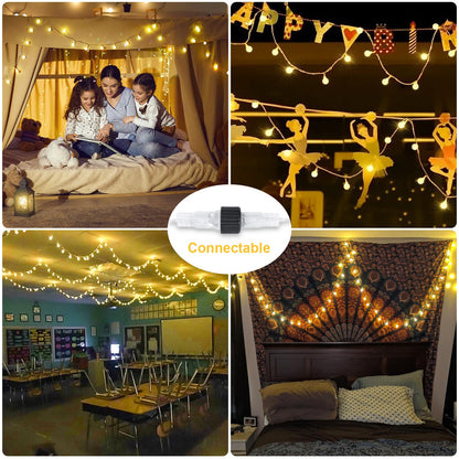 JMEXSUSS 100 LED Connectable Globe String Lights Indoor Bedroom, 33ft Warm White Christmas String Lights Plug in with Remote, 8 Modes Hanging Fairy Lights Outdoor for Room Classroom Dorm Party Decor