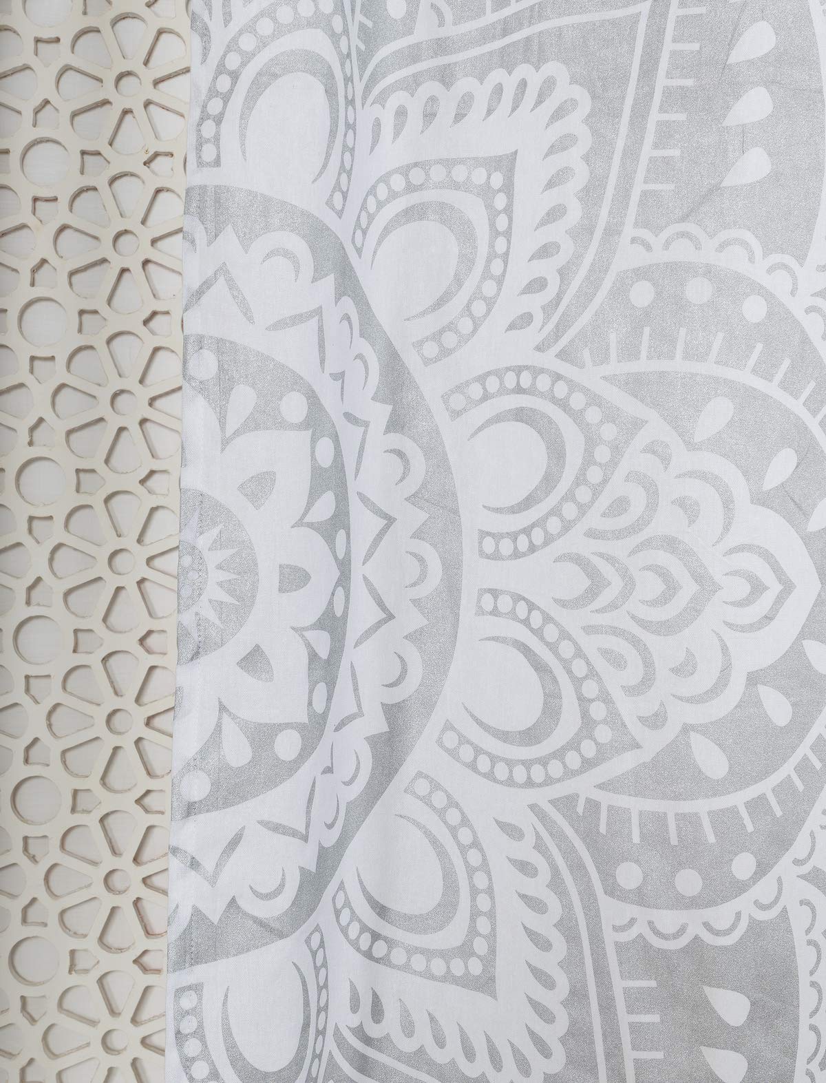 Popular Handicrafts Printed Curtains for Living Room Set of 2 Indian Hippie Bohemian Beautiful Ombre Color Mandala Curtain for Bedroom Panels White Valance 83 x 38 Inches