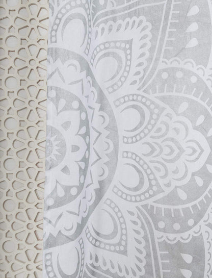 Popular Handicrafts Printed Curtains for Living Room Set of 2 Indian Hippie Bohemian Beautiful Ombre Color Mandala Curtain for Bedroom Panels White Valance 83 x 38 Inches