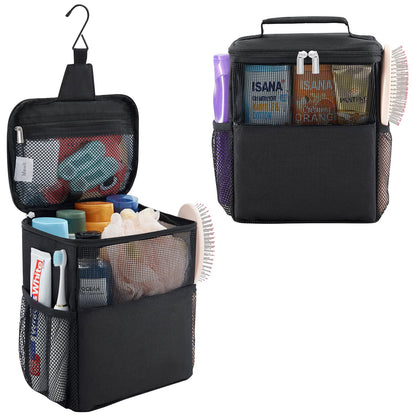 Lifewit Mesh Shower Caddy Bag Portable College Dorm Room Essentials Caddy Tote Basket for Bathroom, Gym, Travel, Camping Quick Dry Hanging Shower Organizer Toiletry Bag for Women Wen, Medium, Black