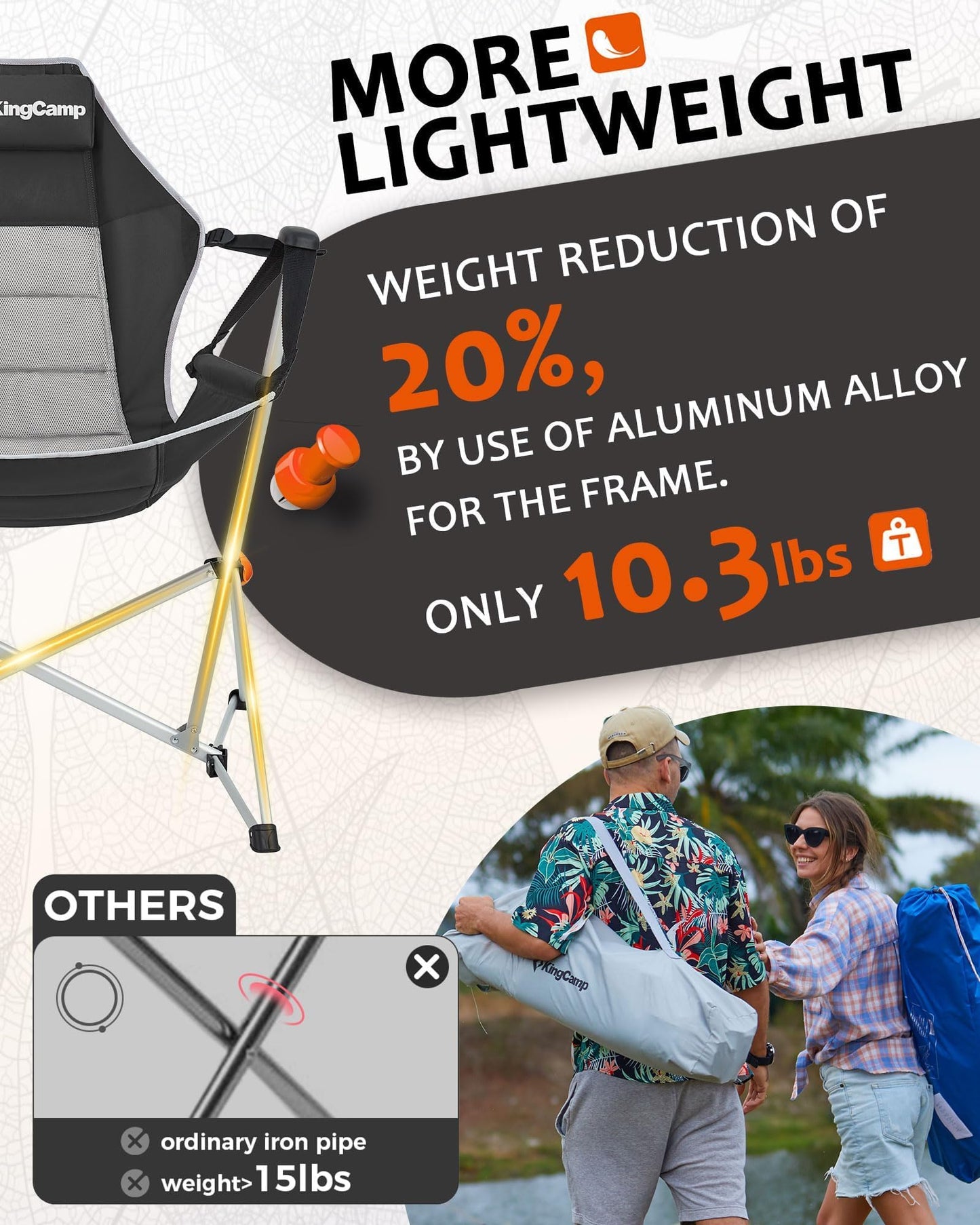 KingCamp Hammock Chair with Footrest, Swinging Portable Folding Camping Chairs for Adults MAX 400lbs Heavy Duty Foldable Oversized Rocker with Cup Holder Pillow for Outdoor Beach Patio Sport Lawn