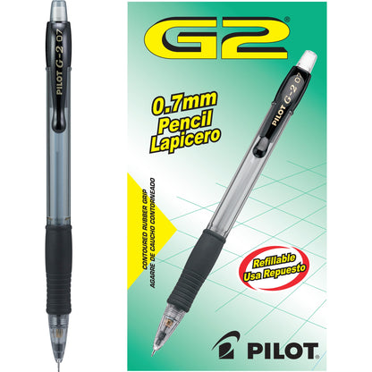 Pilot, G2 Mechanical Pencils, 0.7mm HB Lead, Black Accents, Pack of 12