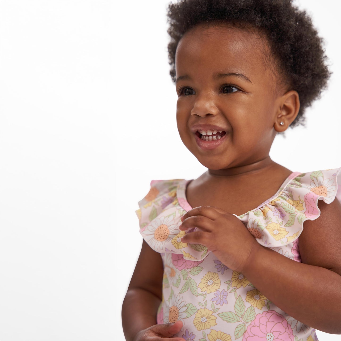 Gerber Girls' Standard One-Piece Swimsuit, Retro Floral