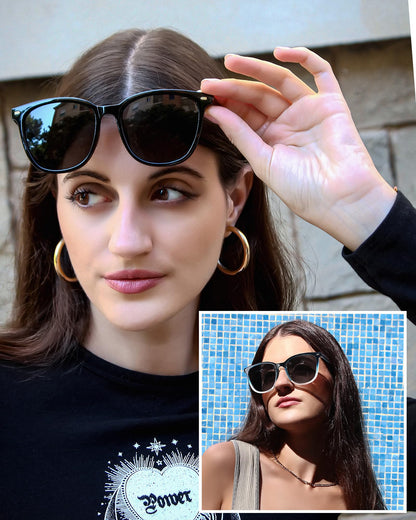 FIMILU 2 Packs Sunglasses for Women Polarized UV400 Protection Lens Big Frame Fashion Glasses Trendy Stylish Shade