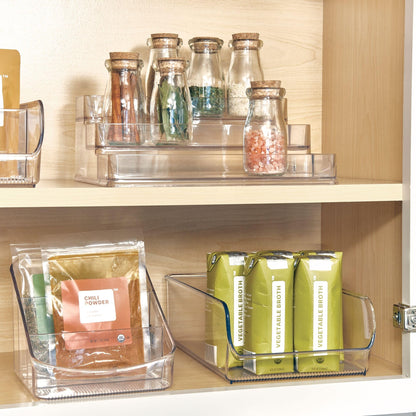 iDesign 3-Tier Spice Rack Organizer for Cabinets, Pantry or Countertop - Clear - Made in USA