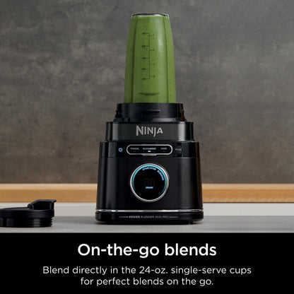 Ninja Detect Power Blender Pro + Personal Single-Serve, BlendSense Technology, For-Smoothies, Food and More, Compact Kitchen Countertop, 1800 P-Watts, 72 oz. Pitcher, (2) 24 oz. Cups, Black, TB301