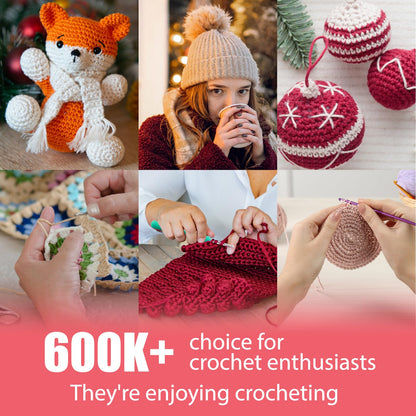 Katech Crochet Hooks Kit with Case, 85-Piece, Ergonomic Crochet Needles Weave Yarn Kits DIY Hand Knitting Art Tools for Beginners and Experienced Crochet Lovers