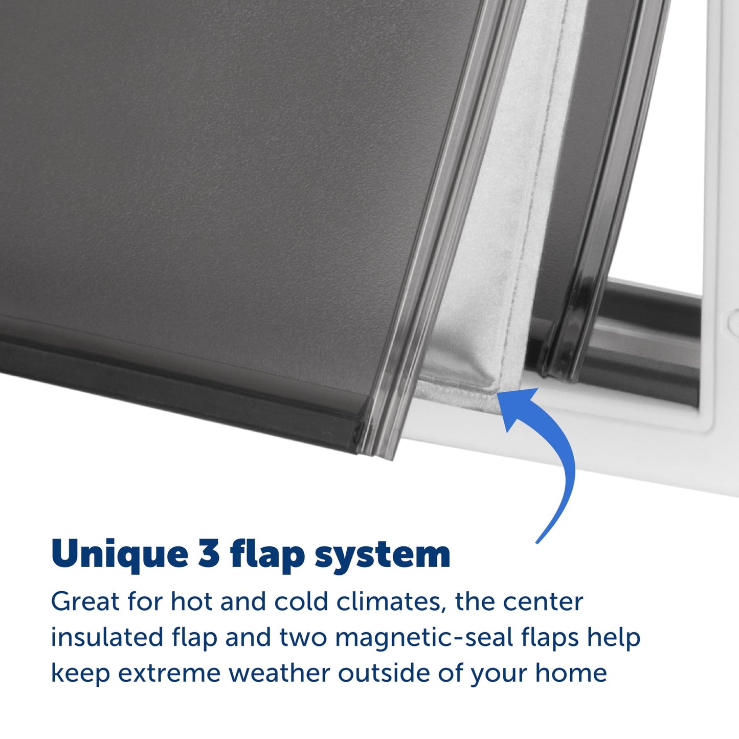 PetSafe Extreme Weather Aluminum Pet Door - Energy-Saving Thermal Barrier Pet Flap with Slide-in Door Locking & Secure Flap Cover - Plastic Frame - for Dogs Up to 220 lb - Large