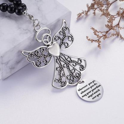 Angel Car Charm, Wherever You Go Whatever You Do May Your Guardian Angel Watch Over You, Rear View Mirror Car Charm, Car Mirror Hanger, New Driver Guardian Angel Gift for Grads