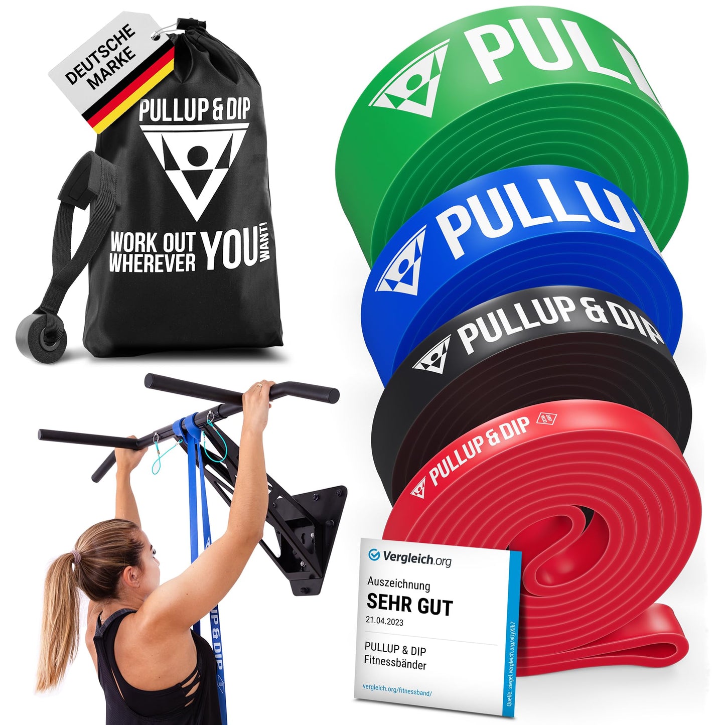PULLUP & DIP Pull Up Assistance Bands Resistance Bands for Pull Up Assist, Resistance Band, Heavy Duty Resistance Bands, Inlcudes Exercise Ebook with 35 Exercises in Pull up Bands Assistance Bands