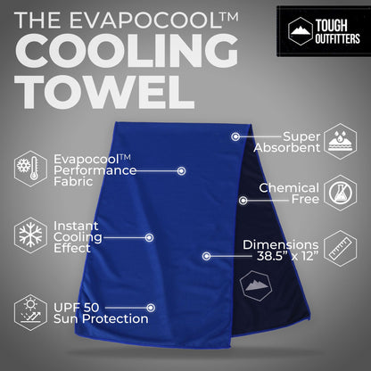 Tough Outdoors Cooling Towel - Cooling Towels for Neck & Face - Ice Wrap & Sweat Rag for Camping Gym Yoga & Sports - Workout Towel for Gym Sweat - Cool Towels for Extreme Heat