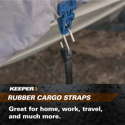 HAMPTON PROD Keeper Keeper - Assorted EPDM Rubber Cargo Straps, 10 Pack - 14”, 19”, 24", and 35” - for Tarps, Flatbeds and Trucks