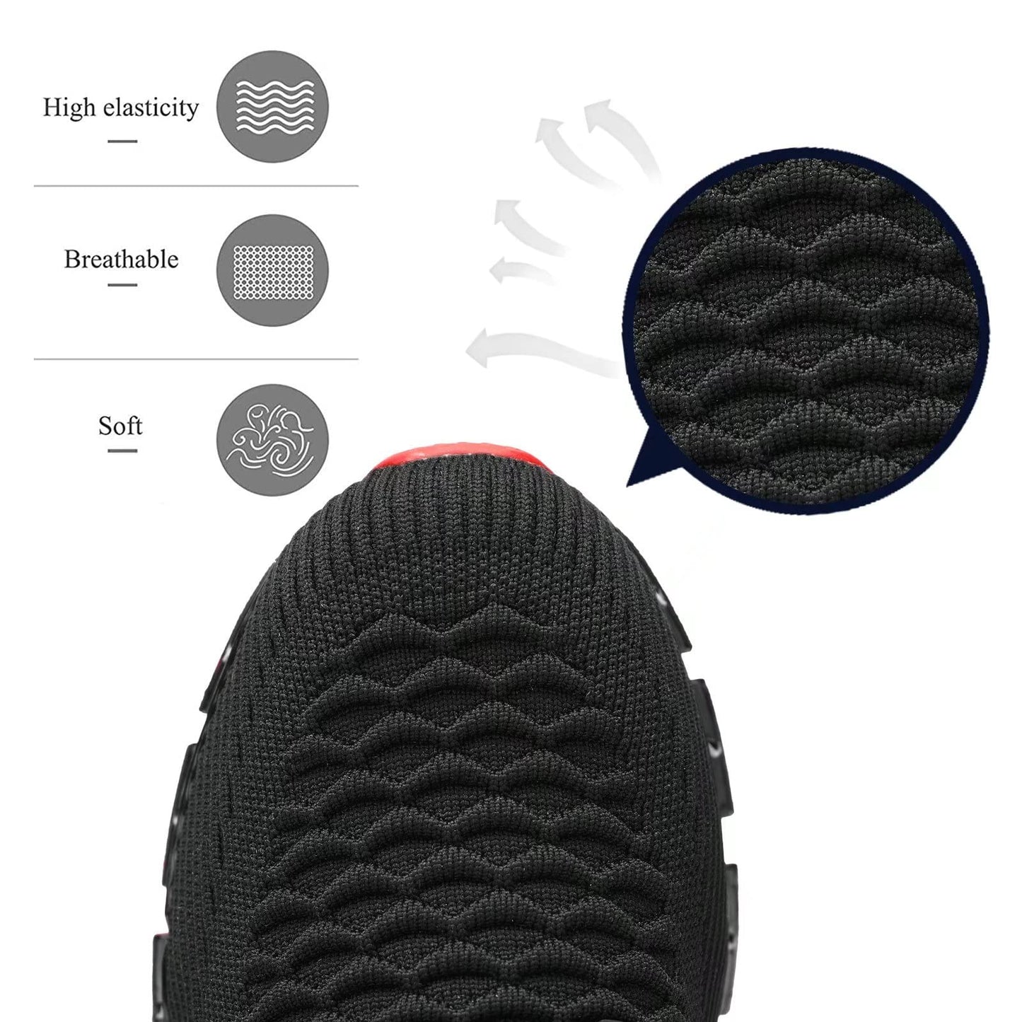 Men's Slip on Walking Running Shoes Blade Tennis Casual Fashion Sneakers Comfort Non Slip Work Sport Athletic Trainer Black/Red