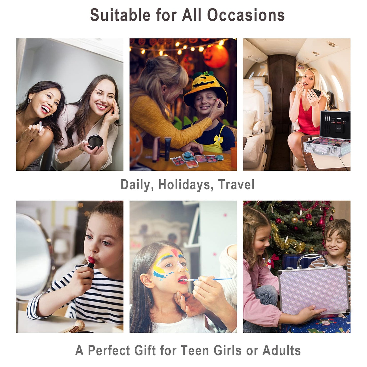 Hot Sugar Makeup Kit for Girls and Women - Full Starter Cosmetics Set with Eye Shadow Palette, Blush, Lip Gloss, Lip & Eye Pencil and Mirror