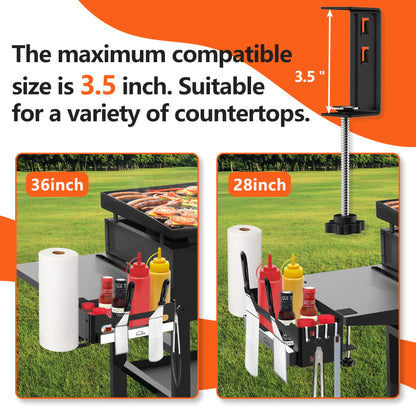 Griddle Caddy for Blackstone 28"/36" Griddles/Prep Cart, Grill Accessories Space Saving for Blackstone BBQ Accessories Storage Box with Magnetic Tool Holder & Paper Towel Holder