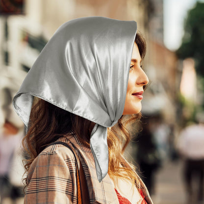 Pistha Chiffon Scarf Square Ribbon Neck Scarf Satin Scarf Handkerchief for Halloween Retro Women Girls Costume Accessory