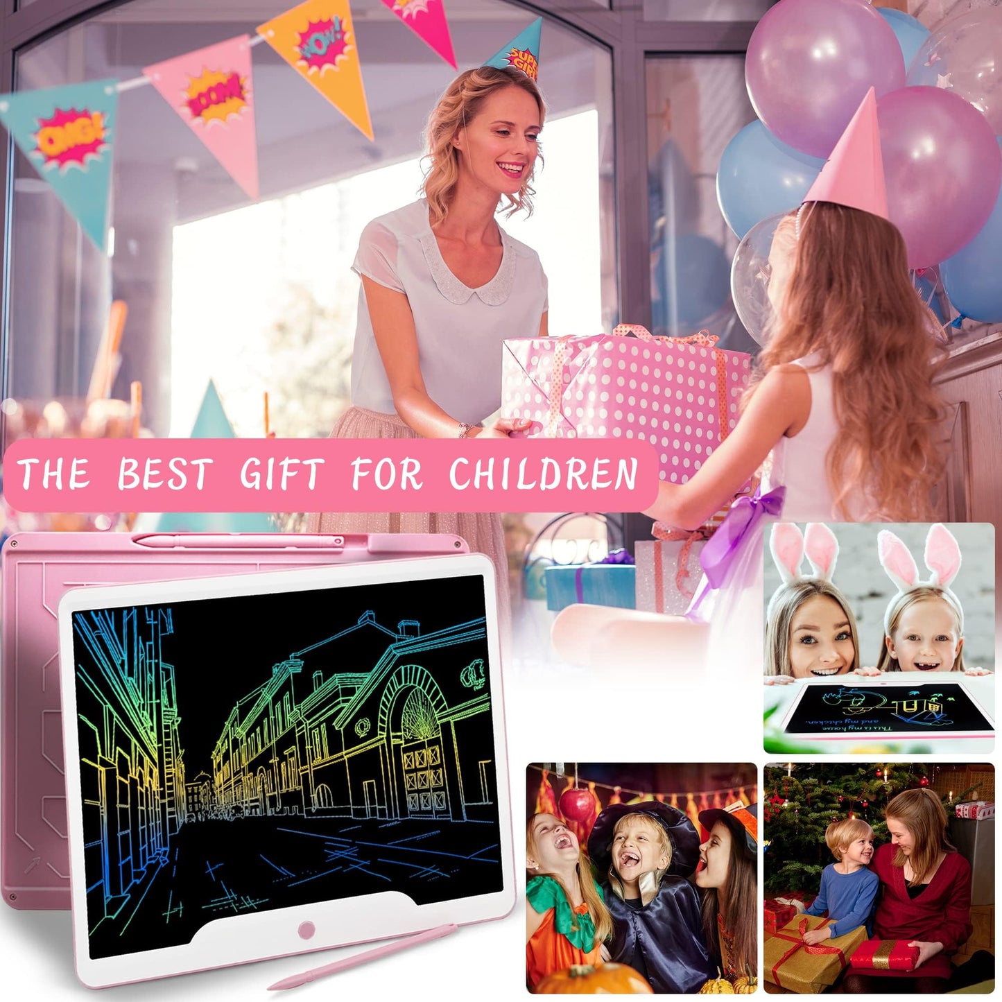 Richgv LCD Writing Tablet 15 Inch Electronic Graphics Tablets Doodle Pads Digital Ewriter, Portable Drawing Board for Kids and Adults at Home, School Office Business Handwriting Pad