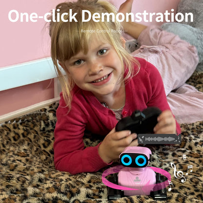 GILOBABY Robot Toys, Remote Control Robot Toy, RC Robots for Kids with LED Eyes, Flexible Head & Arms, Dance Moves and Music, Birthday Gifts for Girls Age 3+ Years (Pink)