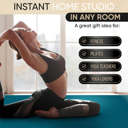 Gorilla Mats Premium Large Yoga Mat – 7' x 5' x 8mm Extra Thick & Ultra Comfortable, Non-Slip Barefoot Exercise Mat – Works Great on Any Floor for Stretching, Cardio or Home Workouts