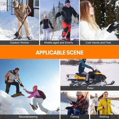 Heated Socks, Electric Heated Socks for Men Women, Rechargeable Battery Heat Up to 8 Hours, Winter Washable Thermal Socks Foot Warmer for Outdoor Camping Skiing Fishing Hunting (Black & Grey)