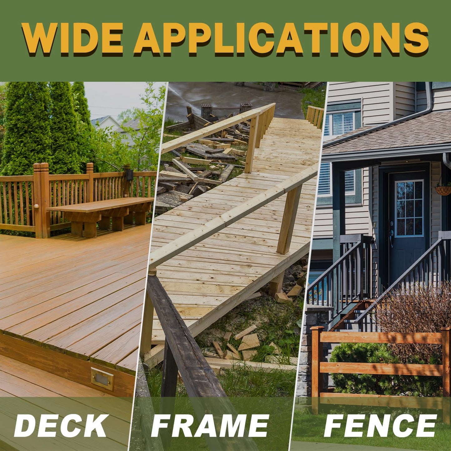 LIONMAX Deck Screws 3 Inch, Wood Screws #10 x 3, 300 PCS, Rust Resistant, Exterior Epoxy Coated, Outdoor Decking Screws, Torx/Star Drive Head Deck Screw, T25 Star Bit Included, Tan