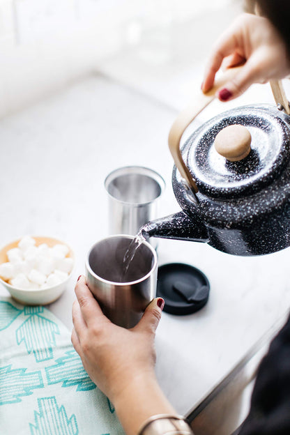 PRESSE by Bobble French Coffee Press And Insulated Stainless Steel Travel Tumbler for On-The-Go Brewing - 13 oz (Blue)