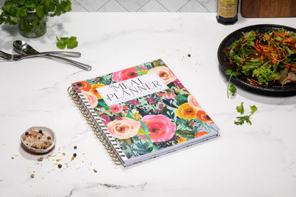 Large Meal Prep Planner, Spiral, Pull-off Grocery Shopping Lists, Kitchen Management, Tabbed Dividers, Laminated Covers, Easy Organizing, Avoid Food Waste, Folder Pockets, Covers a full Year - Eccolo