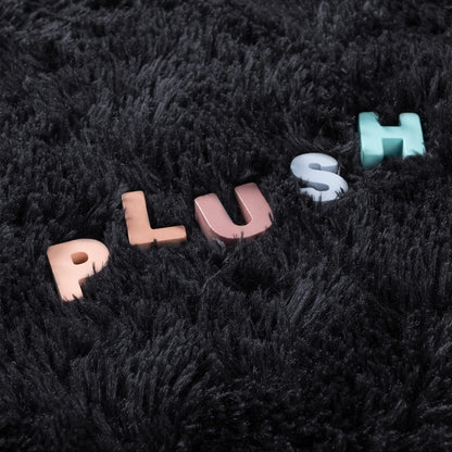 Noahas Fluffy Black Area Rugs for Bedroom Living Room,4x5.3 Feet Thick Shag Throw Floor Carpet,Soft Shaggy Non-Slip Plush Dorm Nursery Kids Rug Home Decor Aesthetic
