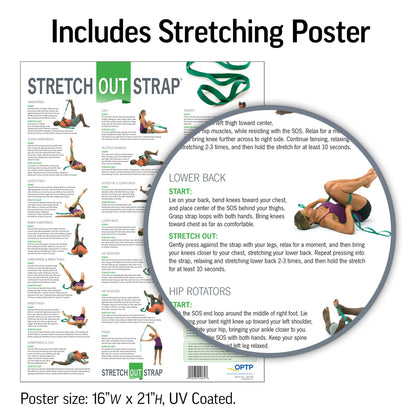 OPTP The Original Stretch Out Strap with Exercise Poster, USA Made Top Choice Stretch Out Straps for Physical Therapy, Yoga Stretching Strap or Knee Therapy Strap