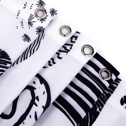 LIVILAN Cat Shower Curtain for Bathroom Cute Shower Curtain with 12 Hooks Kitten Animal Decorative Black and White Fabric Bath Curtain Gift for Cat Lovers Kids and Girls Machine Washable (72"W X 72"H)