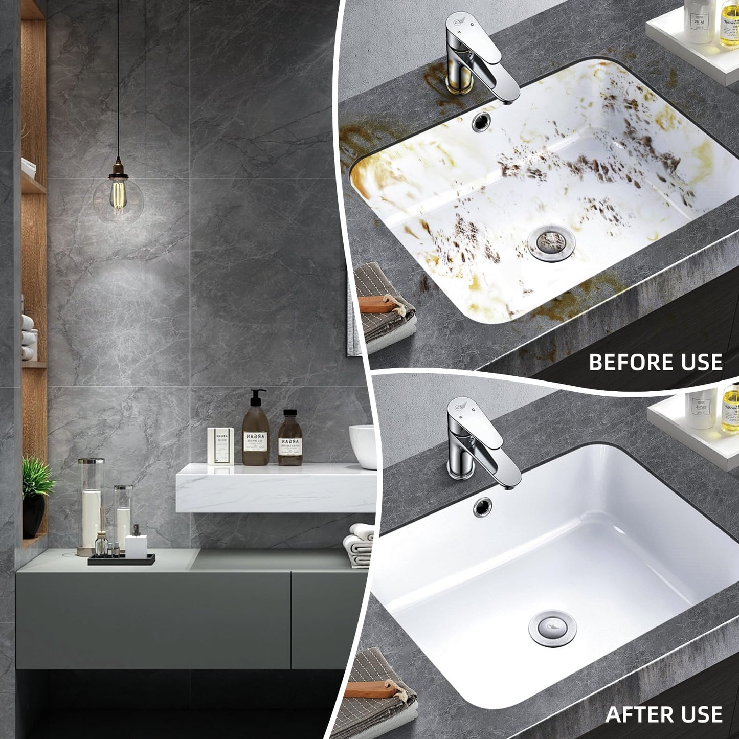 FOOGWEE Hard Bristle Crevice Cleaning Brush - Home Cleaning Tools, Multi-Purpose Crevice Supplies for Kitchen, Bathroom, Toilet, Window, Vehicle, Faucets, Grout, Home(3, Black)