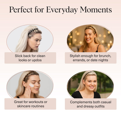 Kitsch Zig Zag Headbands for Women Non Slip – Fashion Accessories for Slicked Back Styles - Comfortable Comb Headband with Teeth - Recycled Plastic Tortoise & Black Headband - 2 pcs