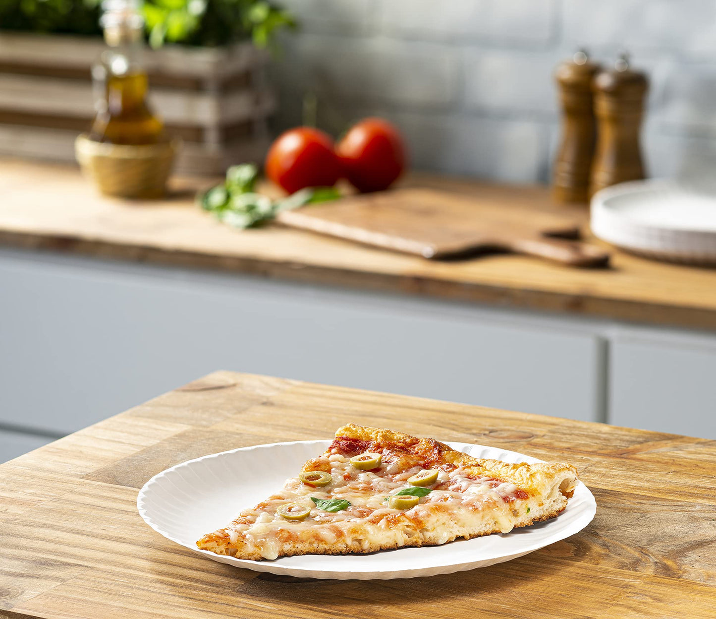 GUSTO [9 Inch - 300 Pack Uncoated White Paper Plates - Disposable, Decorative Paper Plates for Crafts (Formerly Comfy Package)