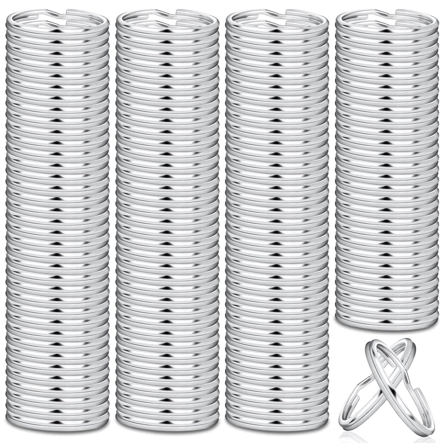 Paxcoo 100 Pack Keyrings, Split Key Rings Bulk for Keychain and Crafts (1 Inch)