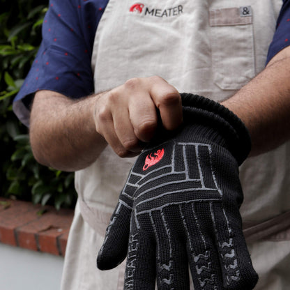 MEATER Mitts - Heat Resistant BBQ Gloves - Premium Cooking Gloves for Grill, Smoker, Oven, and Baking - Non-Slip, High-Temperature Protection, Extra Long Cuffs