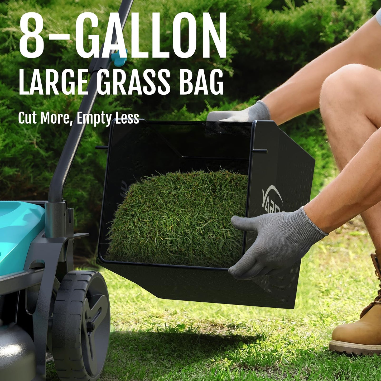 (2025 Model) YARDCARE 36V Brushless Cordless Lawn Mower with 2X4.0Ah Batteries, LED Display Screen, Electric Lawnmower with 5-Position Height Adjustment, 8 Gallon Grass Bag, Charger