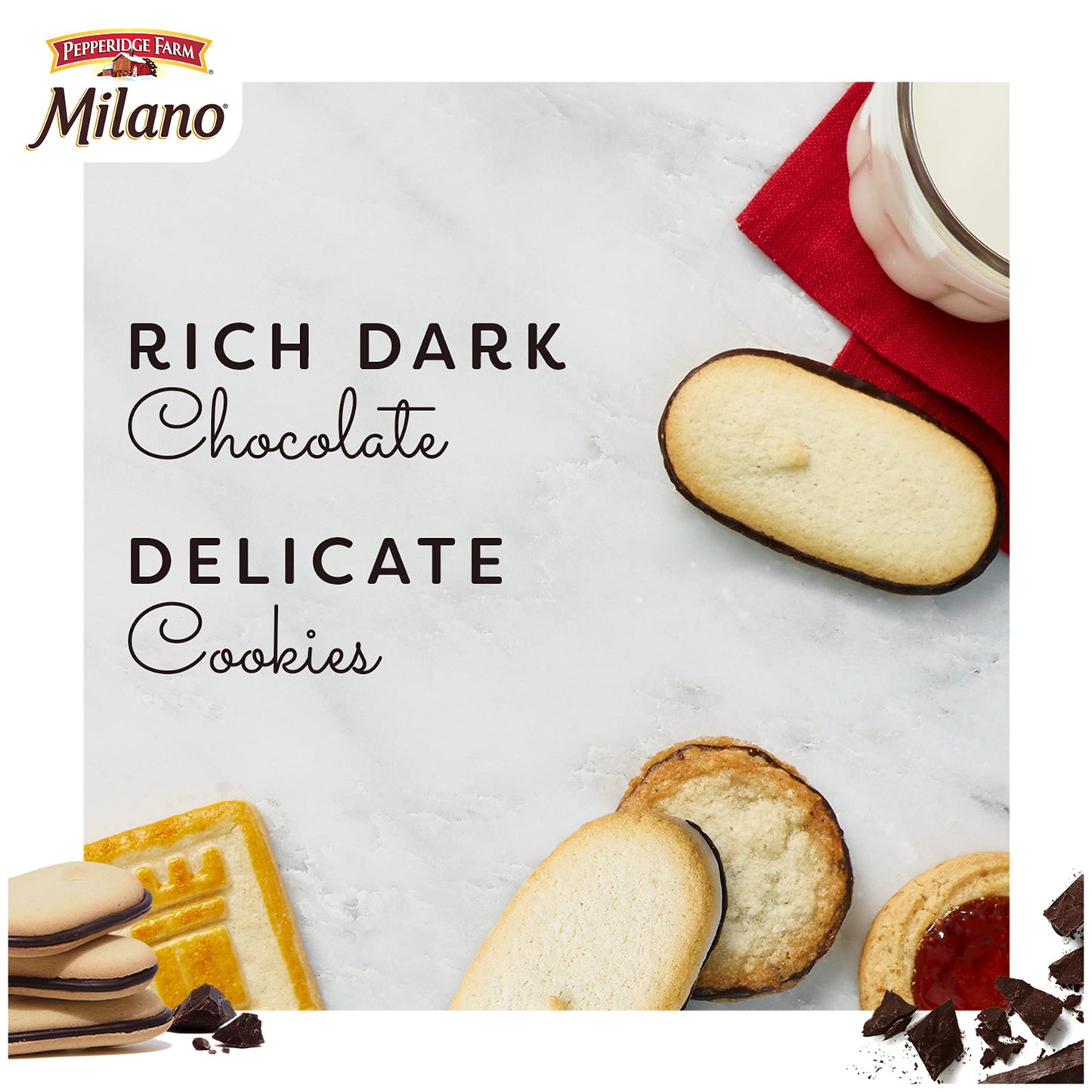 Pepperidge Farm Milano Cookies, Dark Chocolate, 20 Packs, 2 Cookies per Pack