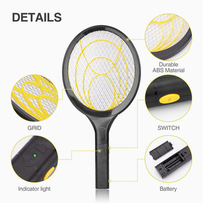 mafiti Fly Swatter Electric, Battery Powered Fly Killer Mosquito Zapper Bug Zapper Racket for Indoor Outdoor, Black