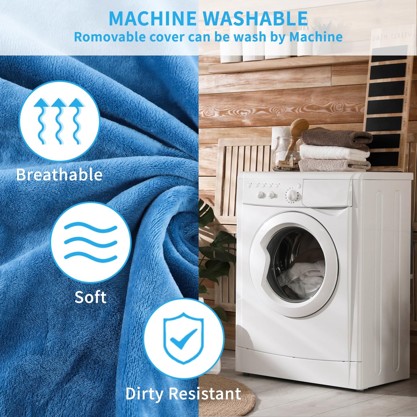 KEKELAN Pet Heating Pad for Dogs, Indoor Outdoor Waterproof Electric Heated Pad Mat for Cats with Chew Resistant Cord,5 Timer and 6 Level Temperature Pet Bed Warmer-15.7x27.5