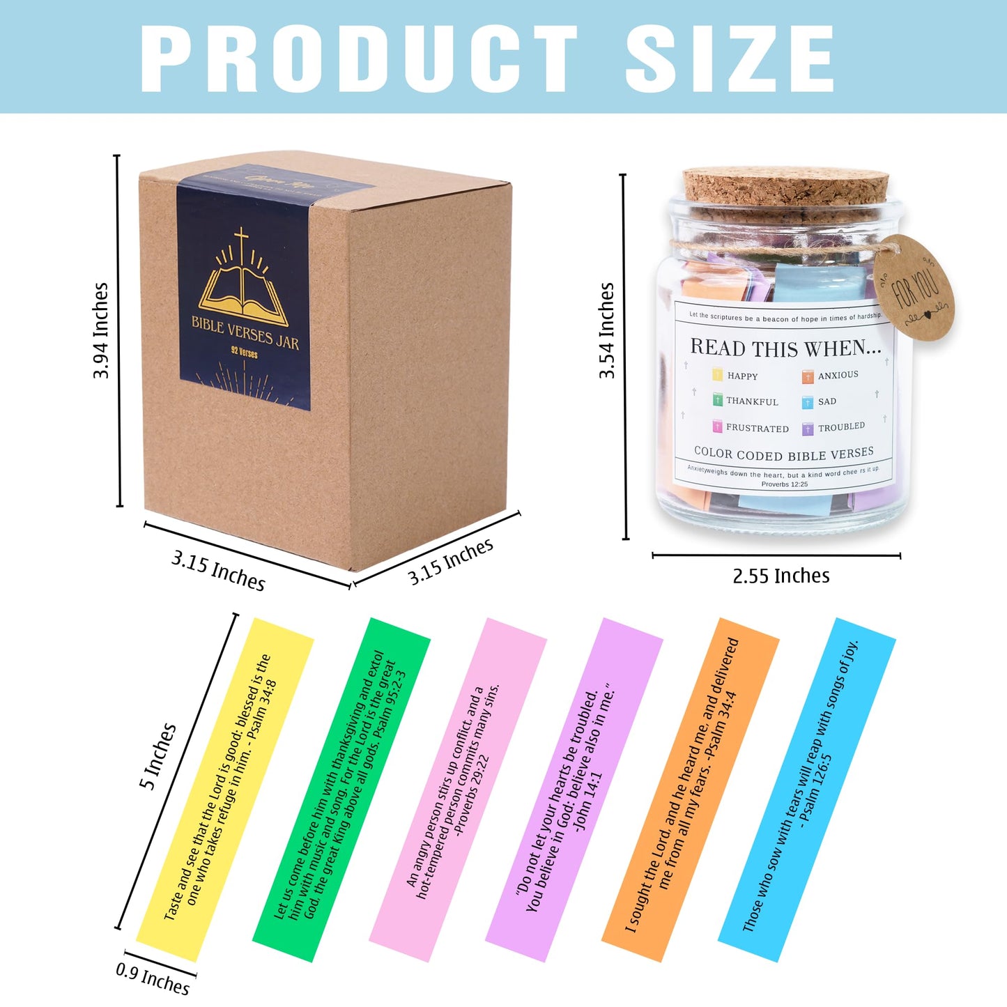 Read This When Bible Verses Jar For Daily Encouragement – Christian Gifts for Women, Birthday Gifts for Women, Christmas Gifts for Women, Birthday Gifts for Mom, Graduation & Teacher Gifts