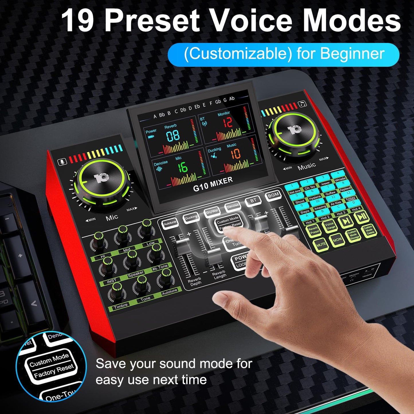 Podcast Microphone Bundle with Live Sound Card Audio Mixer, Podcast Equipment Bundle with 3.5mm Condenser Microphone for Pc/Phone Live Streaming Singing Gaming, Sound Board with Voice Changer, Denoise