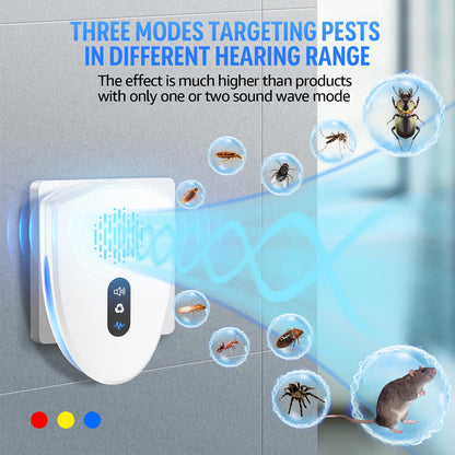 2025 Upgraded Ultrasonic Pest Control Repeller, Mouse Repellent Indoor for Spider Bug Roach Ant Fly Rat Mice Insect Deterrent, Mouse Rodent Repellent Ultrasonic Plug in, 3 Mode Switching, 6 Pack