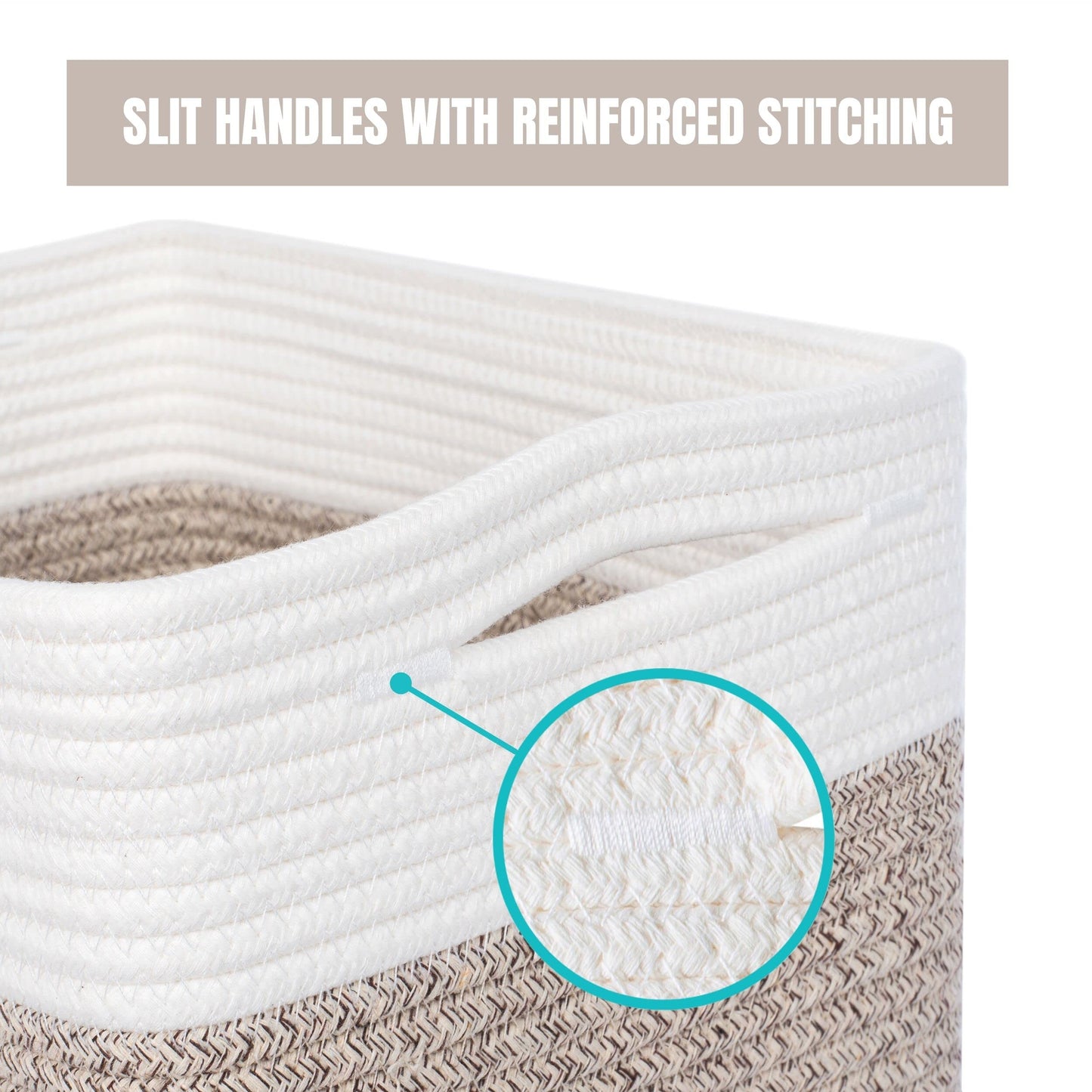 MINTWOOD Design 3-Pack Storage Baskets for Shelves, Playroom and Classroom Basket, Book Decorative Cube Bins, Woven Closet Organizers, Baby Nursery Baskets, Light Brown