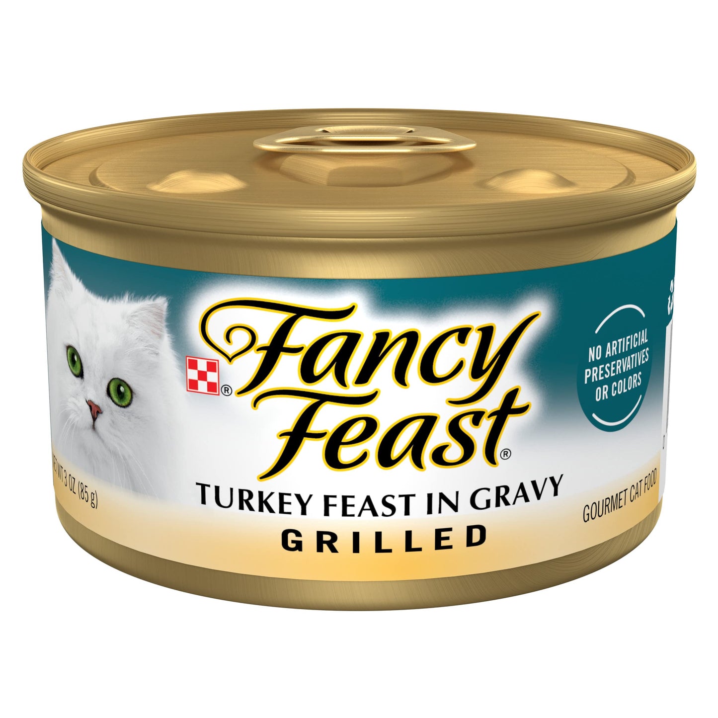 Purina Fancy Feast Grilled Wet Cat Food Turkey Feast in Wet Cat Food Gravy - (Pack of 24) 3 oz. Cans
