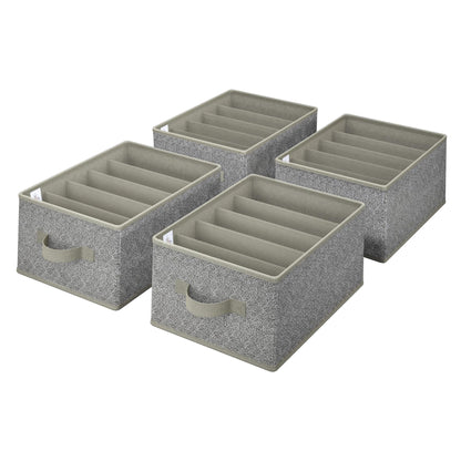 GRANNY SAYS Pants Jeans Organizer for Closet, Wardrobe Clothes Organizer, Clothes Drawer Organizers, Clothing Storage for Tshirts, Pants, Sweaters, Gray, 4-Pack