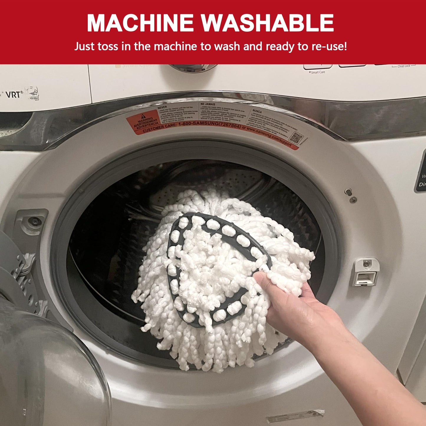 Mop Replacement Heads for O-Ceda Mop Replace Head EasyWrin Spin Mop Heads Replacements, Microfiber Spin Mop Refills, Easy Cleaning Mop Head Replacement (White-3 Mop Heads)