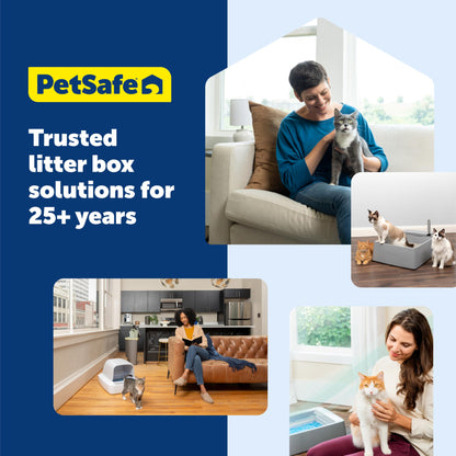 PetSafe ScoopFree Crystal Pro Self-Cleaning Automatic Litter Box - Uncovered Motion-Sensing Cat Box with Integrated Health Counter - Includes 1 Disposable Crystal Litter Tray
