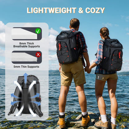 Overmont Insulated Leakproof Backpack Cooler - 30 Cans Soft Lunch Cooler Bag for Men Women - Portable Waterproof Camping Coolers for Outdoor Travel Beach Picnic Hiking