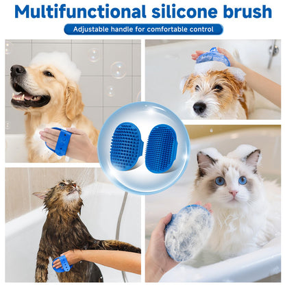 Pet Steam Brush for Dog & Cat – 3-in-1 Spray Hair Removal Comb for Shedding & Grooming Water-Free Shampoo, Bath Gloves,Bath Brush, Tooth & Ear Brush, Towel (10PCS)