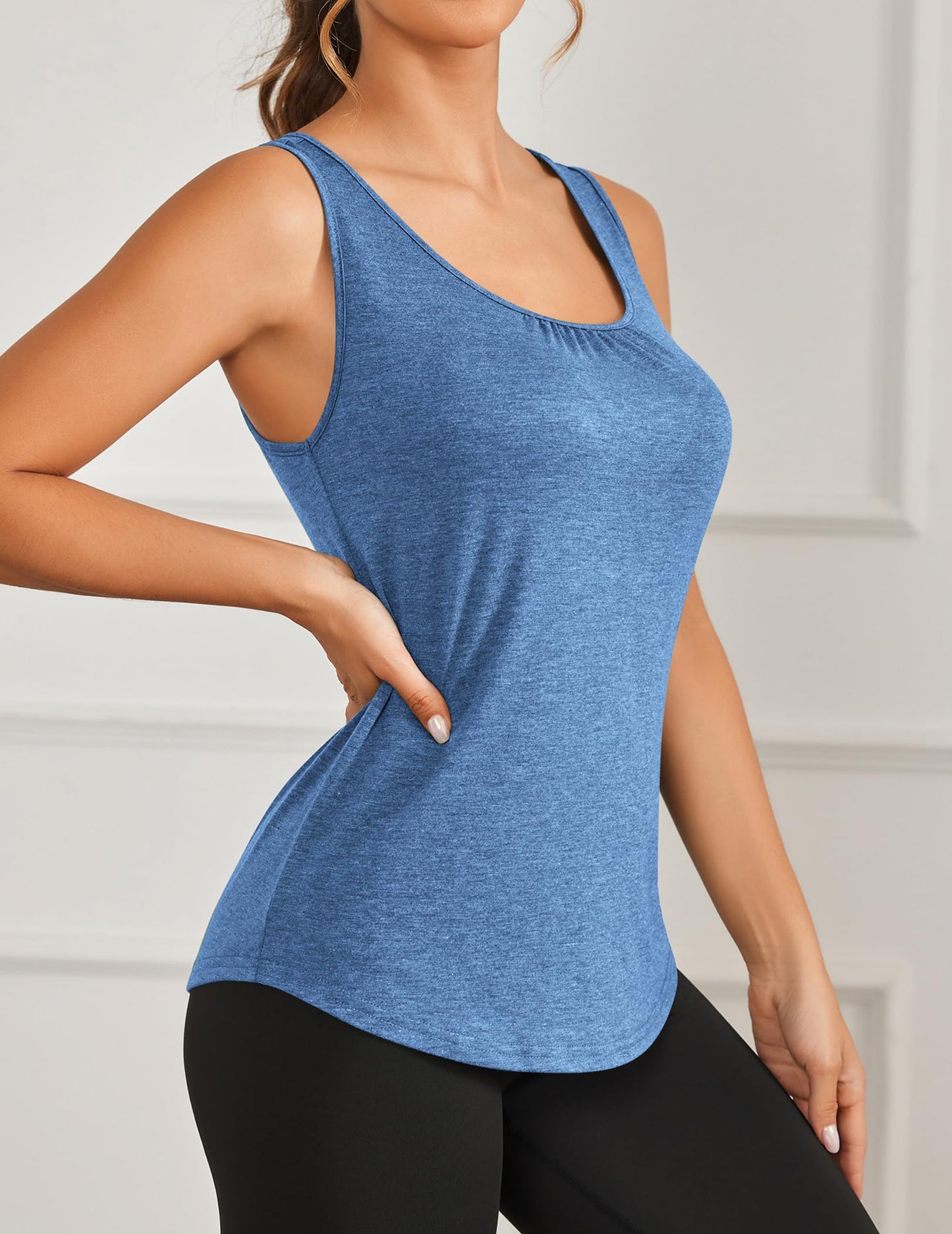 PINSPARK Workout Tank Tops Woman Racerback Yoga Top Pack Loose Fit Sleeveless Gym Shirt Running Athletic Tanks XL